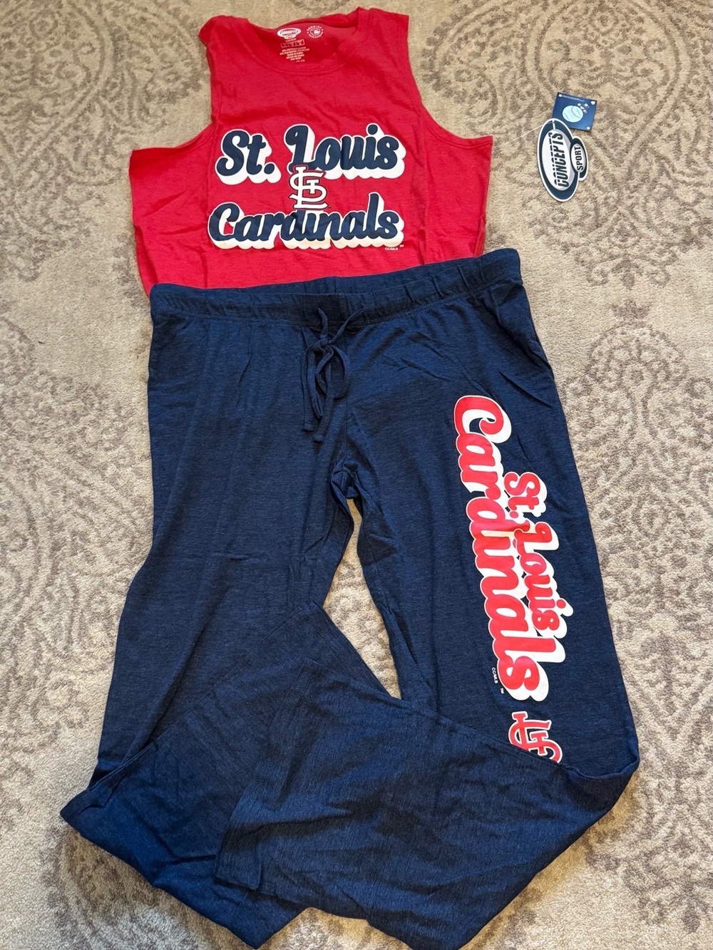 MLB St. Louis Cardinals Red & Navy Women's Pajama Set